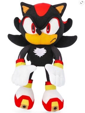 SEGA SONIC Shadow the Hedgehog Unisex 14" Plush Backpack, Black